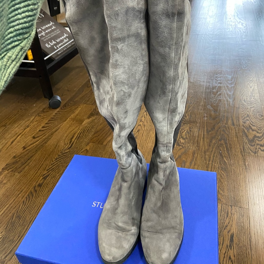 Tory Burch Caitlin Grey Suede OTK Fashion Boots